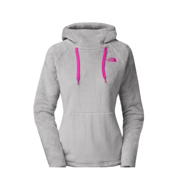 The North Face Gray with Pink Cozy Flece Hoodie - Picture 1 of 8